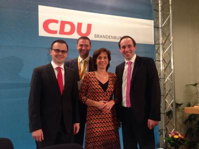 Die Stellvertretenden Landesvorsitzenden nach den Vorstandswahlen: Dr. Jan Redmann, Andr Schaller, Barbara Richstein und Ingo Senftleben.