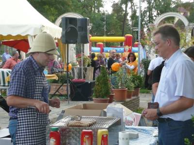 Havellands Vizelandrat Roger Lewandowski (links) und CDU-Bundestagskandidat Uwe Feiler